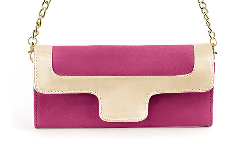 Fuschia pink and gold matching shoes, clutch and . Wiew of clutch - Florence KOOIJMAN